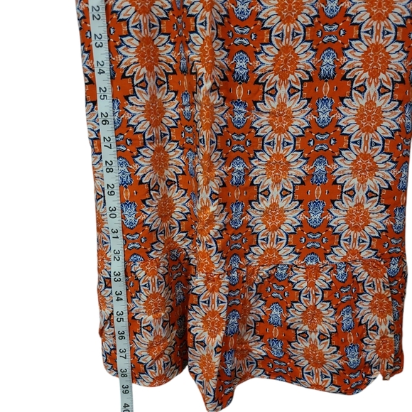 Women's Anthropologie Nanette Lepore Boho Orange & Blue Midi Sundress 10 - Picture 8 of 9
